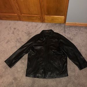Perry Ellis portfolio leather jacket.